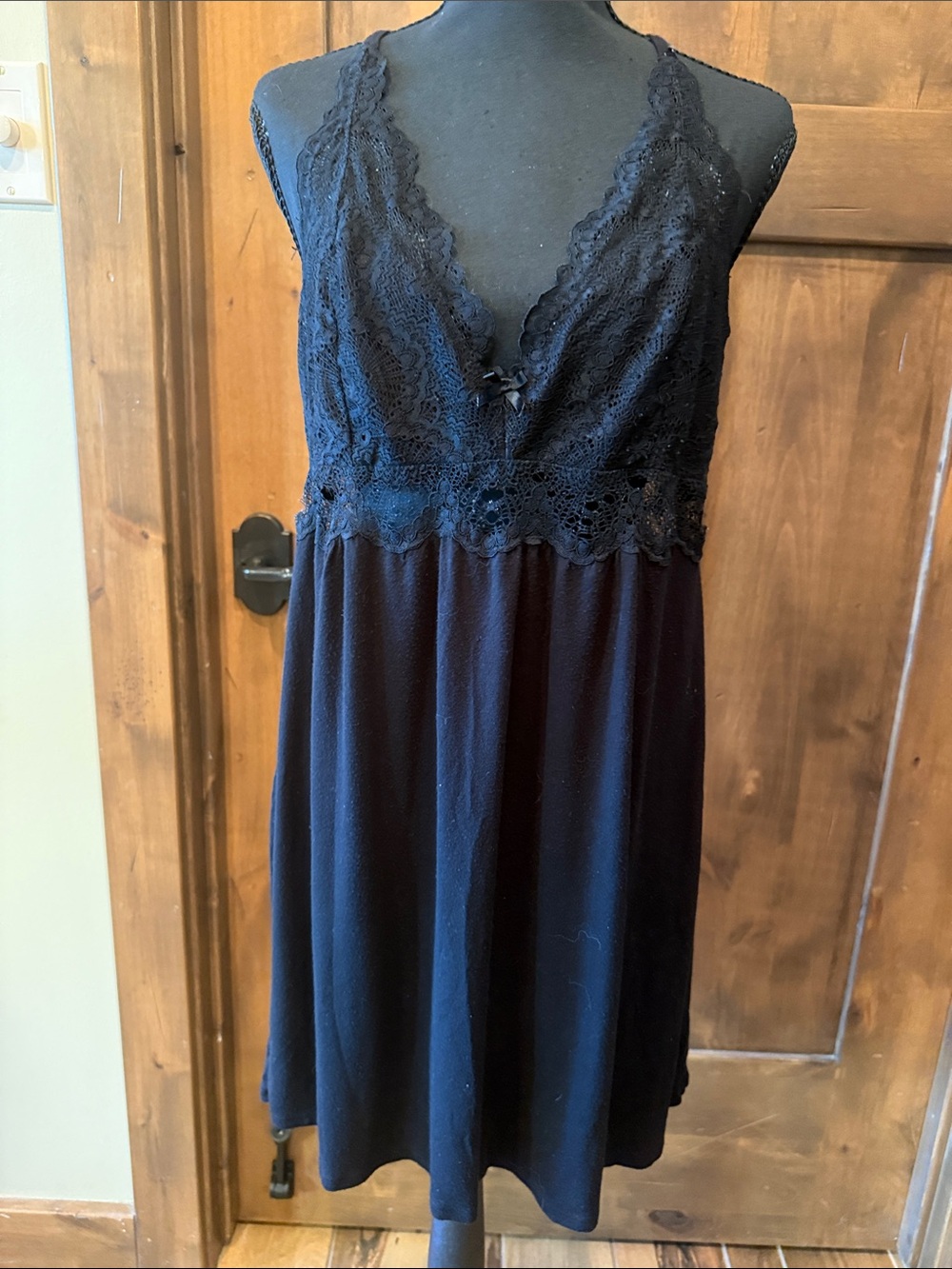 Thalia Sodi Black Lace V-Neck Chemise